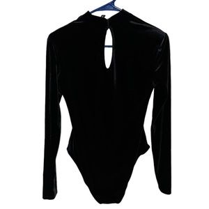H&M Black Velvet Long-sleeve Bodysuit